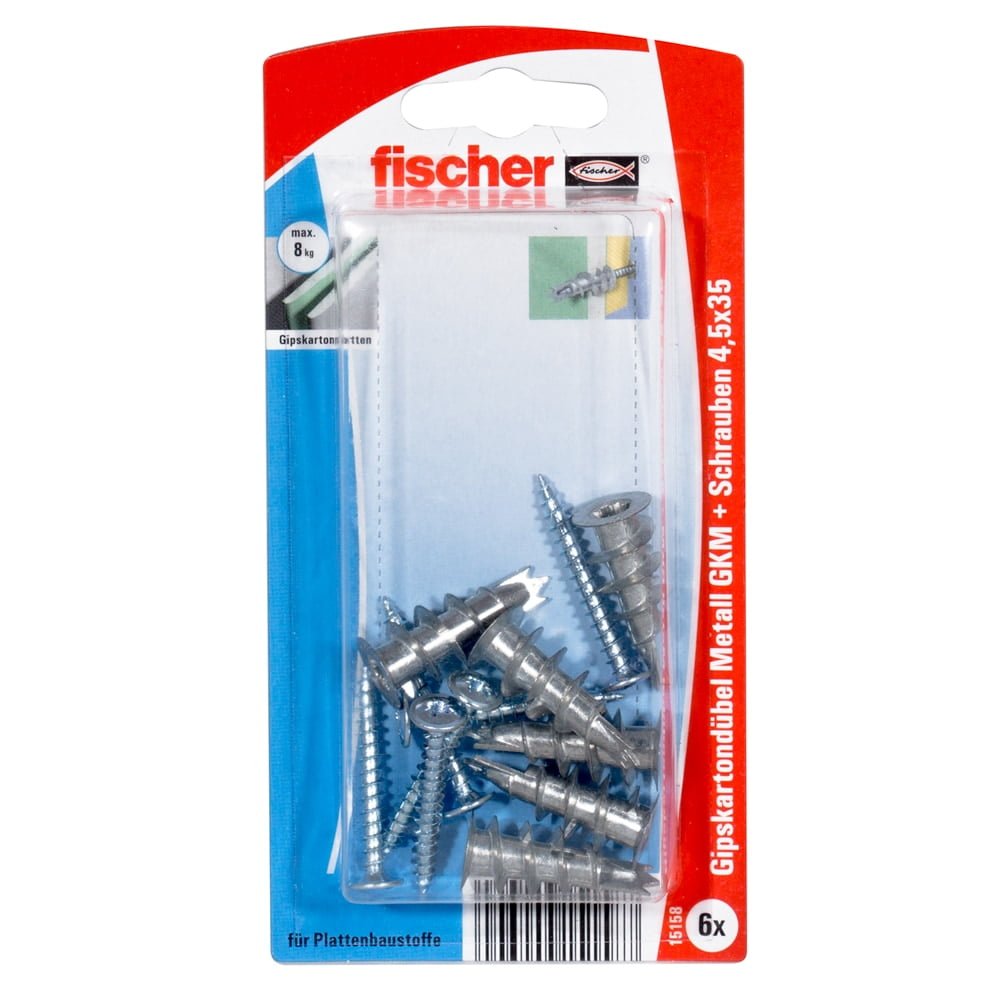 p_p_00015158_f__sall__app__v2 fischer Gipskartondübel Metall GKM S mit Schraube – Bild 1