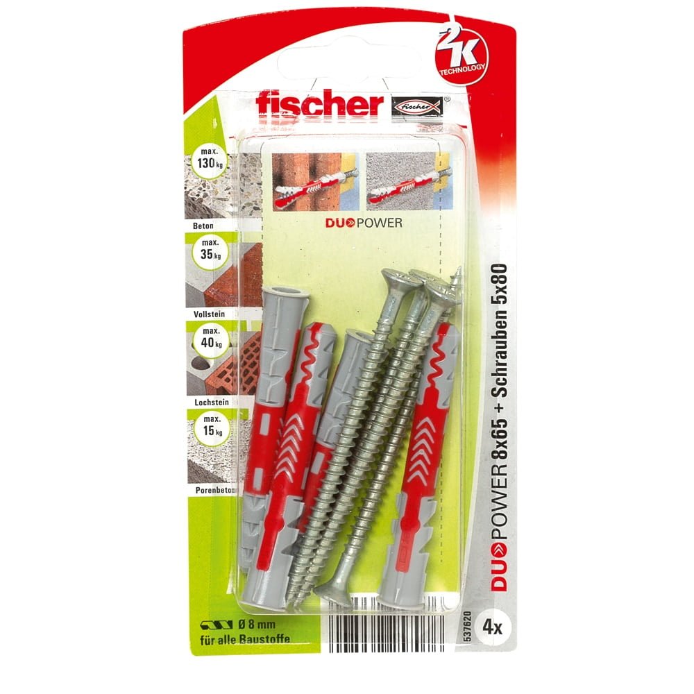 p_p_00537620_f__sall__app__v2 fischer DUOPOWER 8 x 65 S mit Schraube – Bild 1