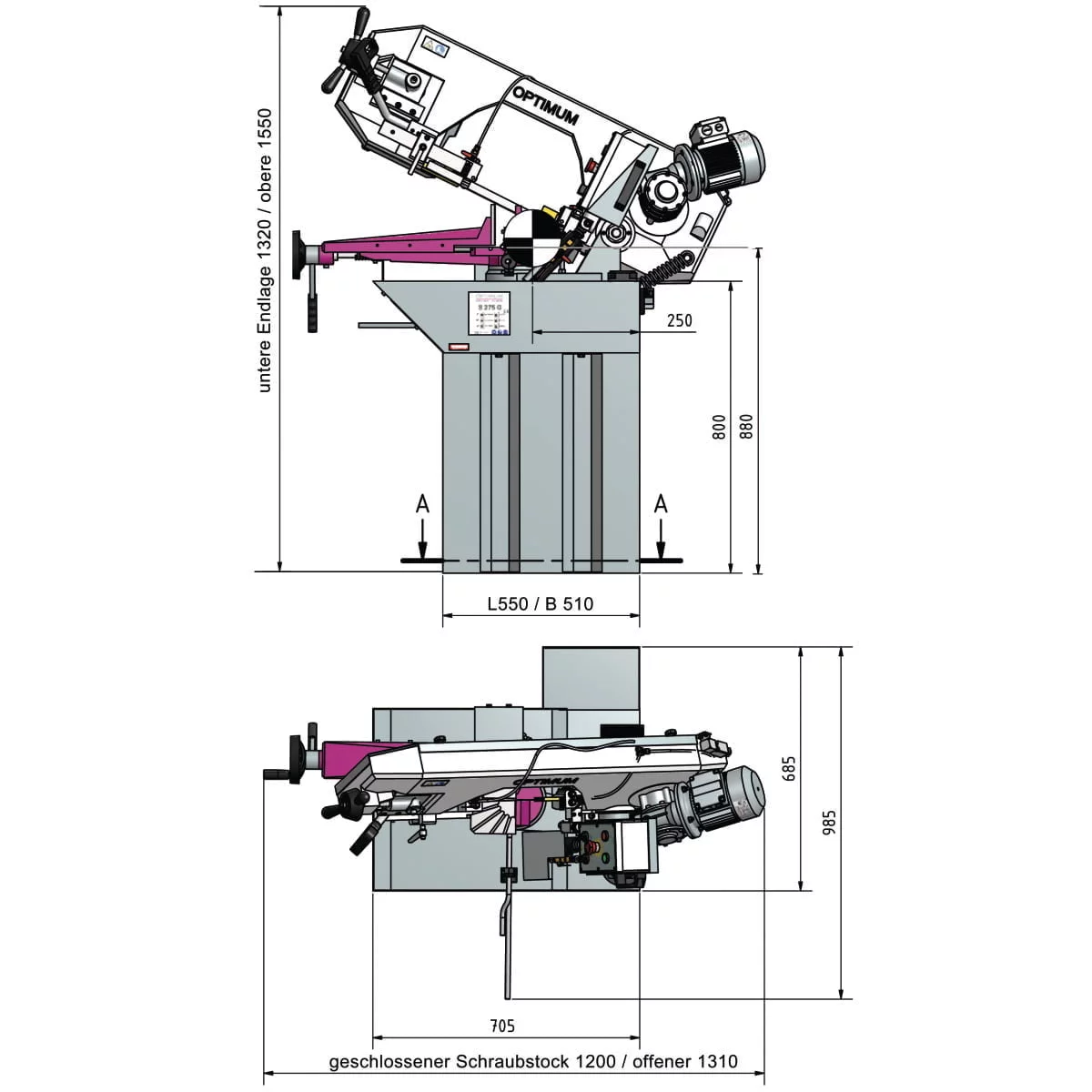 Optimum Metallbandsäge OPTIsaw S 210G – Bild 2