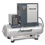 Aircraft Schraubenkompressor mit Rippenbandriemenantrieb auf Behälter mit angebautem Kältetrockner A-PLUS 16-08-500 K