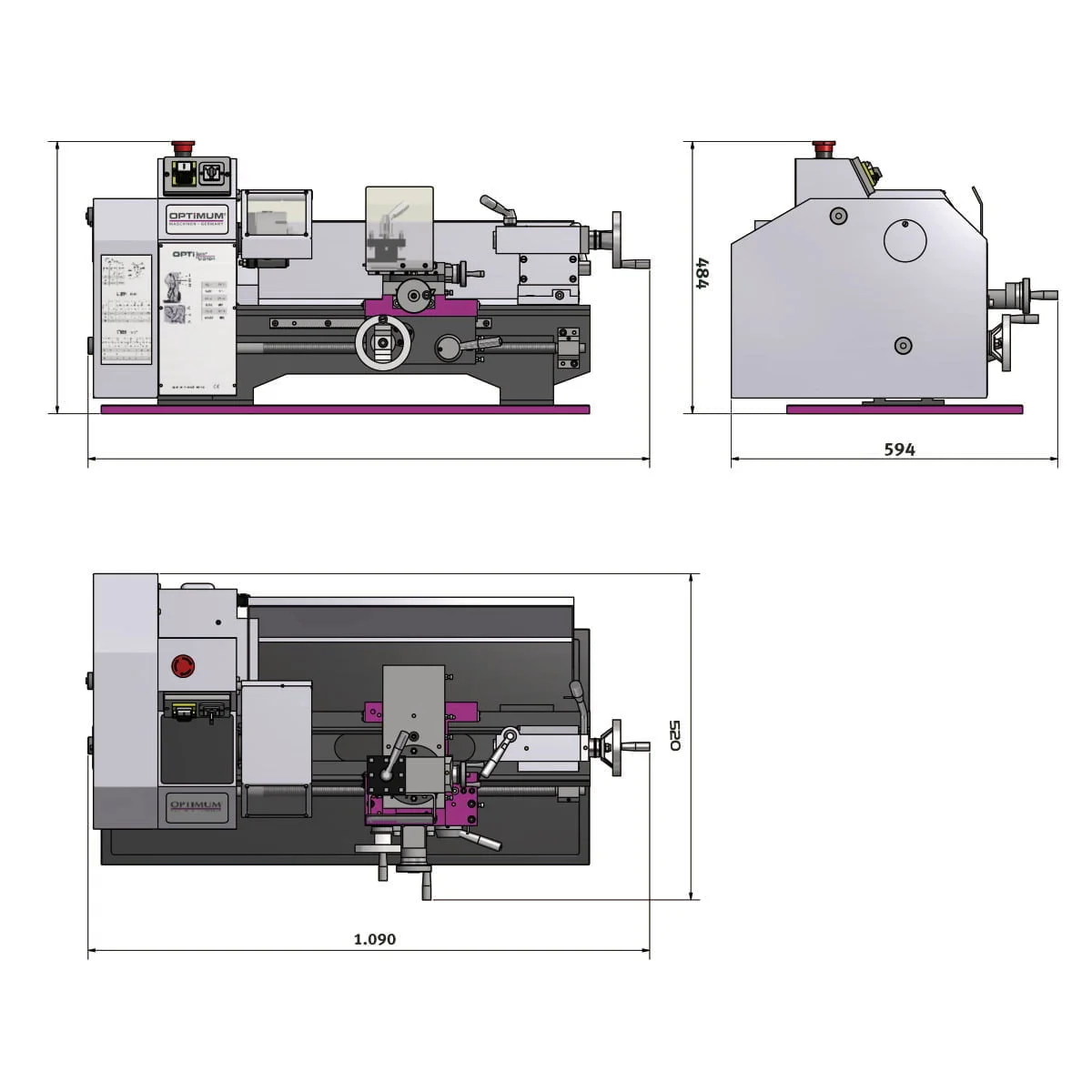 Optimum Drehmaschine OPTIturn TU 2406V – Bild 5