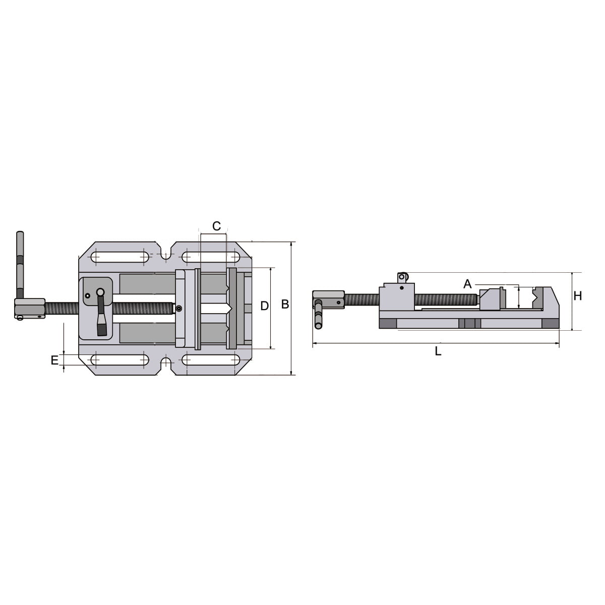 Dimensions.idw Optimum Maschinenschraubstock  BSI-Q 100 – Bild 2