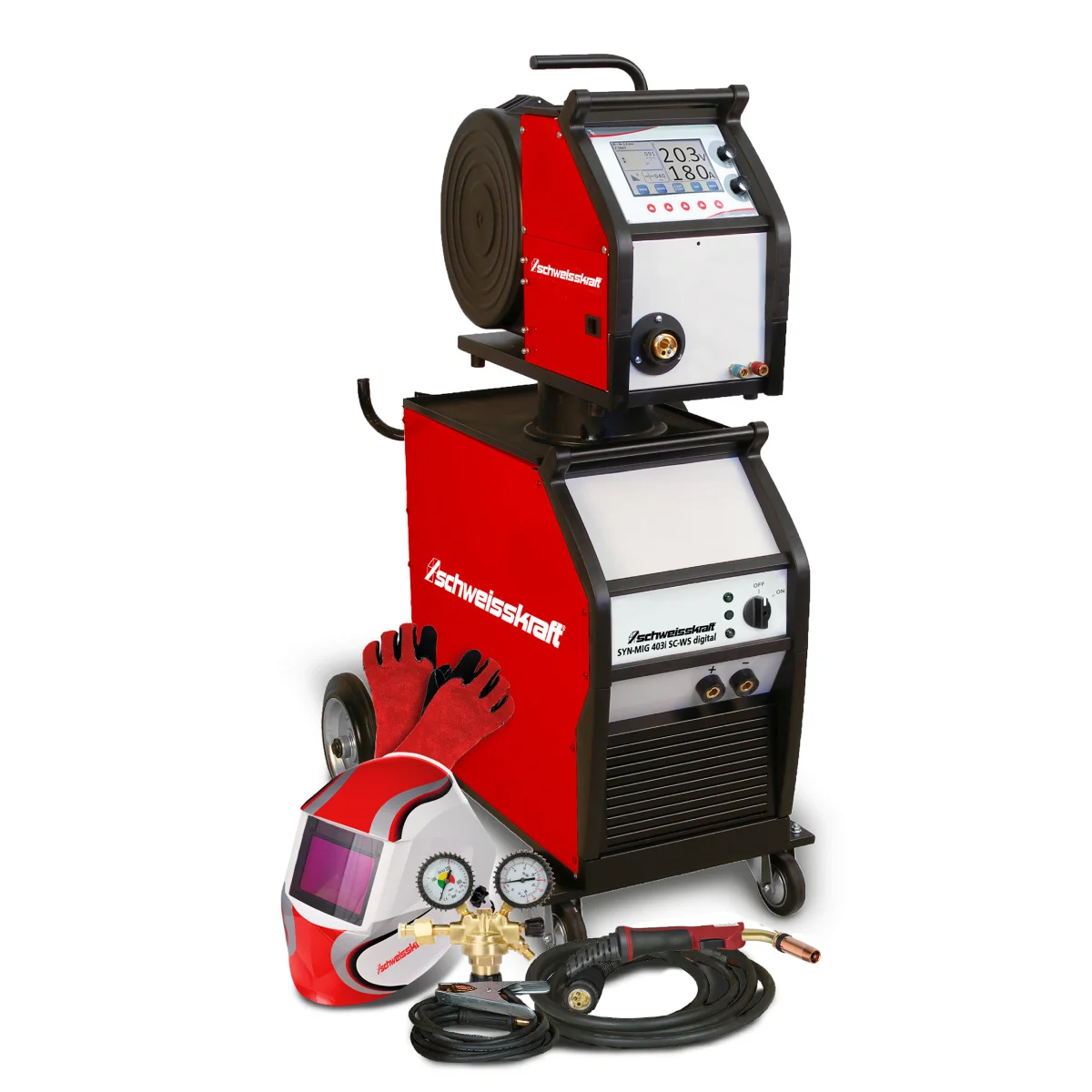 Schweisskraft Fahrbarer MIG/MAG-Inverter SYN-MIG 403i SC-WS digital Set – Bild 1