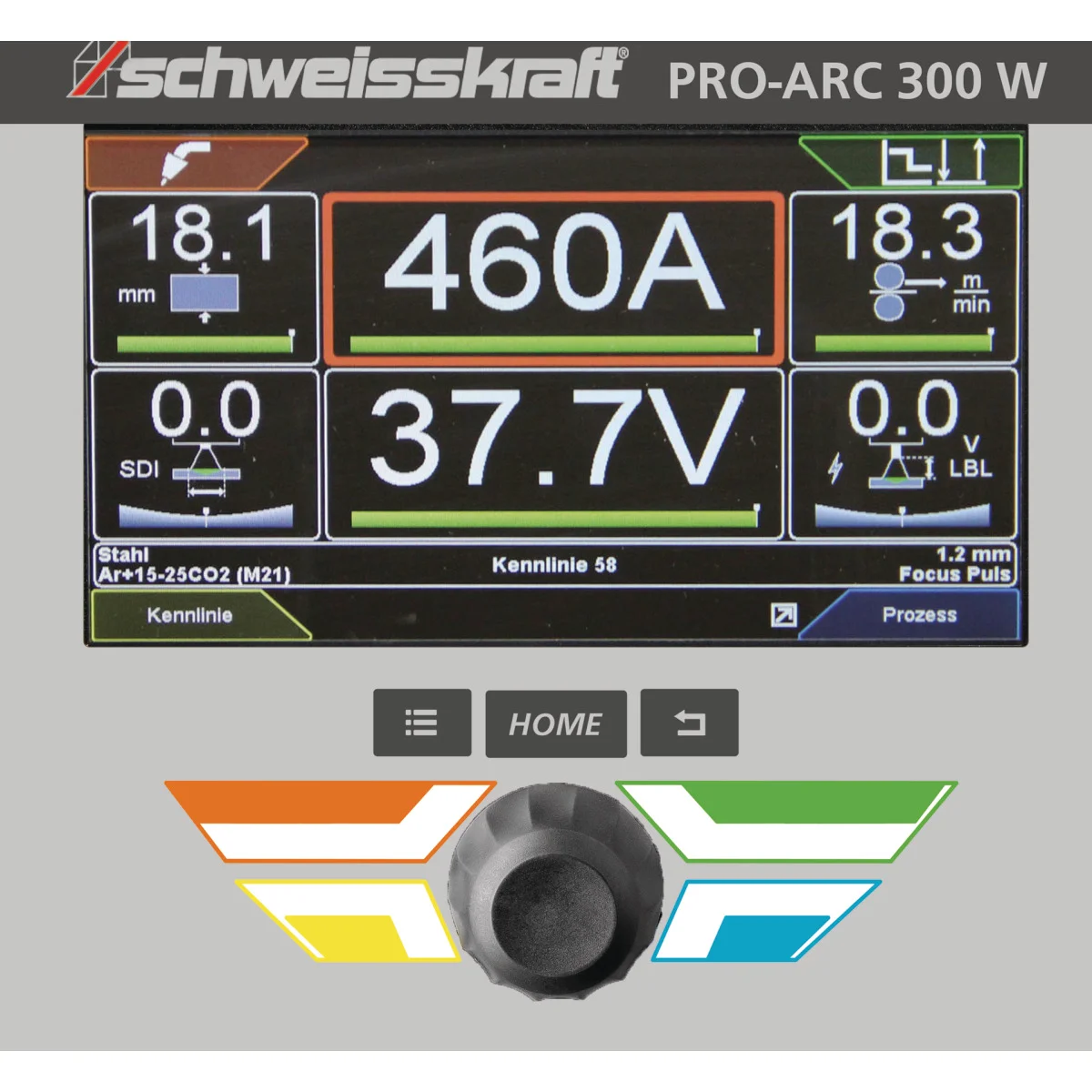 Schweisskraft MIG/MAG-Impulsschweißgerät PRO-PULS 300 W (Fahrwagen Profi, Bedienfeld unten) – Bild 4