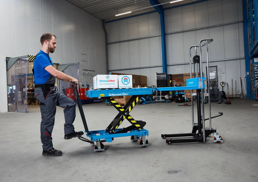 Hanse Lifter Hubtischwagen SPR 500 mit Rollenbahn, Hubhöhe bis 1064 mm, Tragfähigkeit: 500 kg – Bild 3