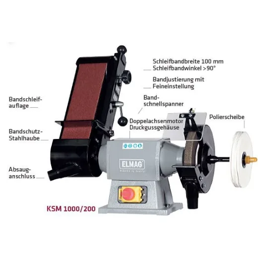 Elmag Kombi-Schleifmaschine KSM 1000/200 N – Bild 2