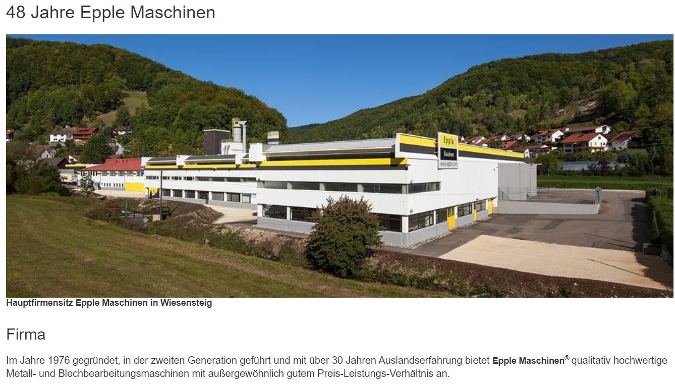 Epple Maschinen Firmensitz
