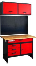 Holzmann Werkbank mit Hängeschrank und Lochwand WHL1200 -2