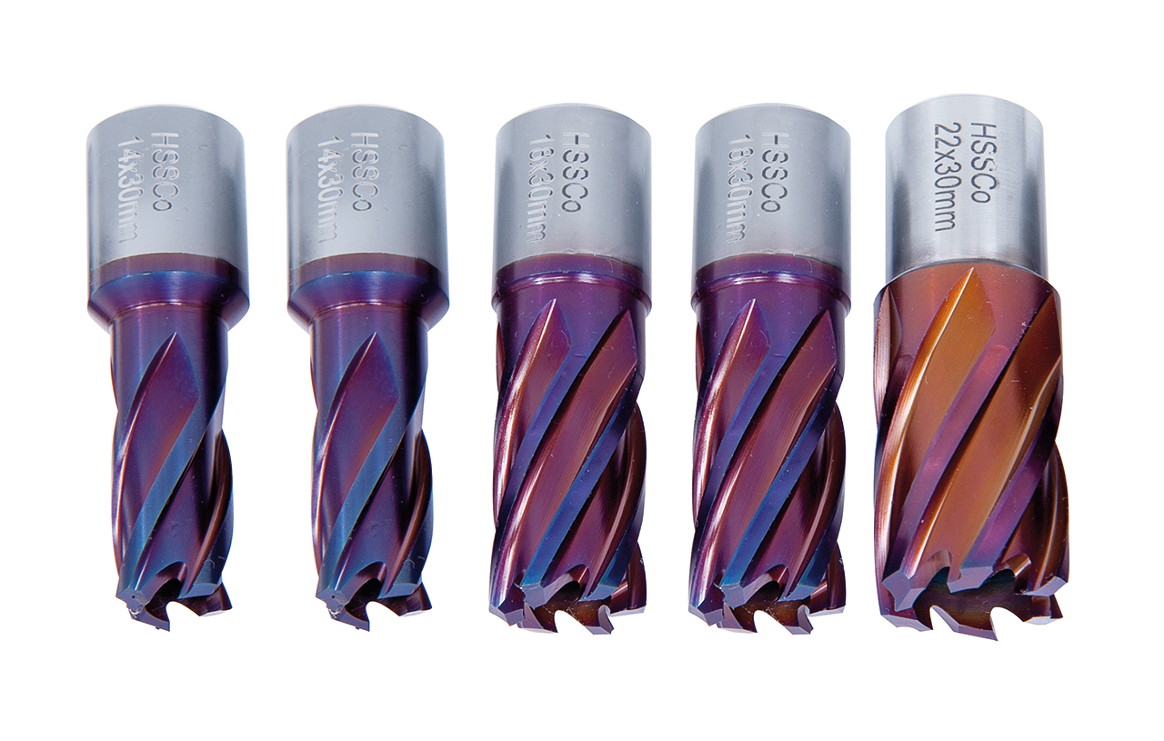 41-11051_1.jpg Bernardo HSSCO5-Kernbohrer CDS, nACO-beschichtet, 14/18/22 mm, Bohrtiefe 30 mm, 5 tlg. -1