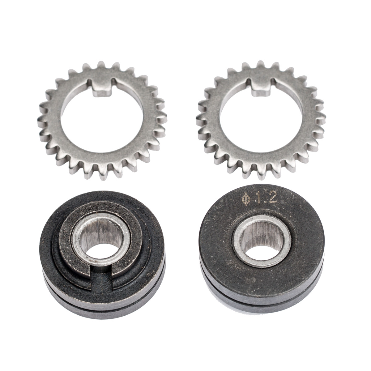 Schweisskraft Vorschubrollenpaar mit Zahnkranz für Massivdraht 0,6 mm -1 Schweisskraft Vorschubrollenpaar mit Zahnkranz für Massivdraht 0,6 mm -1