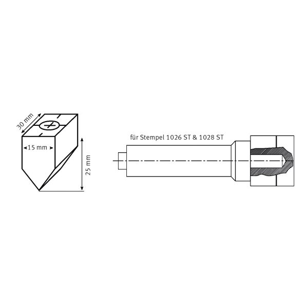 Schweisskraft Ersatz-Kohle 60°, gebohrt mit M 10 Gewinde für 1026 ST und 1028 ST -1