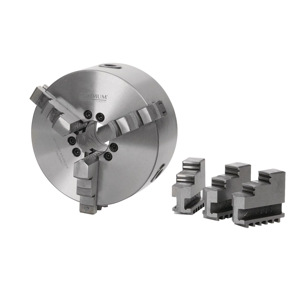 Optimum OPTIMUM Dreibackendrehfutter zentrisch spannend Ø 200 mm Camlock DIN ISO 702-2 Nr. 6 -1 Optimum OPTIMUM Dreibackendrehfutter zentrisch spannend Ø 200 mm Camlock DIN ISO 702-2 Nr. 6 -1