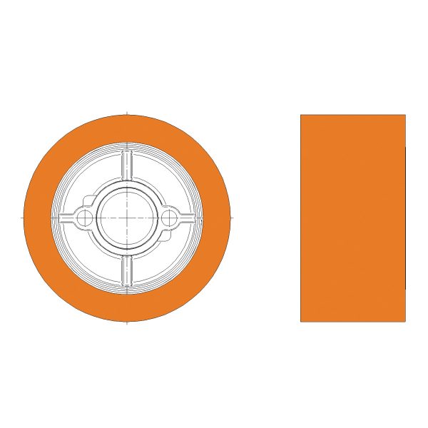 Holzkraft Vorschubrolle Vorschubrolle Ø 120 mm, Breite 60 mm für glatte Oberflächen -1