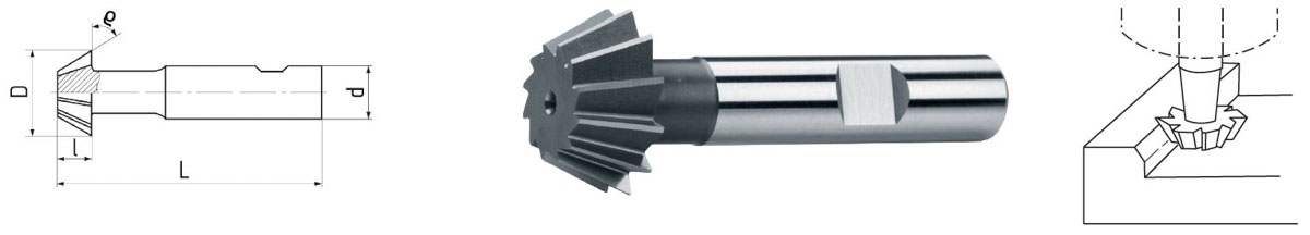 Elmag HSS Co5 Winkel-Stirnfräser DIN1835B -3 Elmag HSS Co5 Winkel-Stirnfräser DIN1835B -3