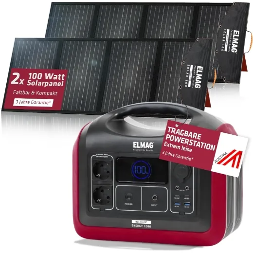 Elmag Solargenerator-Set ENERGY 1200 + SOLAR 100 DUO -1 Elmag Solargenerator-Set ENERGY 1200 + SOLAR 100 DUO -1