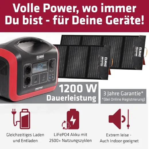 Elmag Solargenerator-Set ENERGY 1200 + SOLAR 100 DUO -3