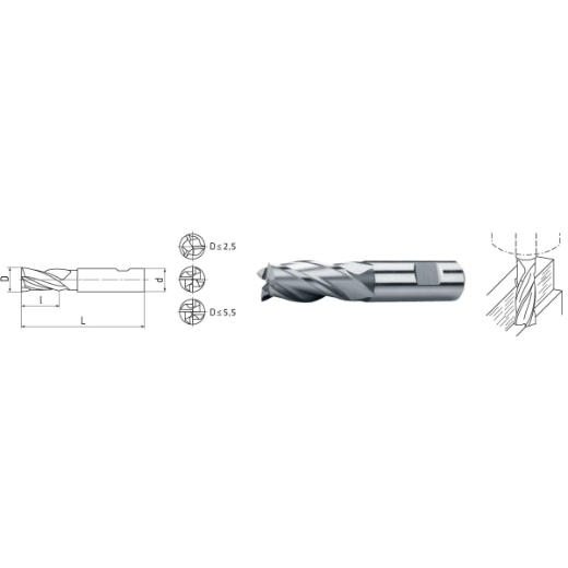 Elmag HSS Co8-Schaftfräser DIN 844 -1 Elmag HSS Co8-Schaftfräser DIN 844 -1