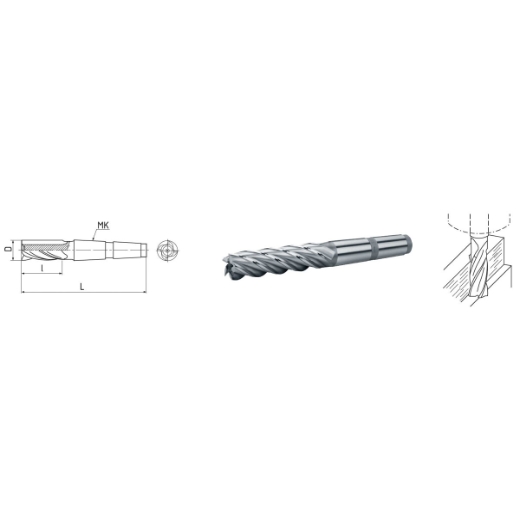 Elmag HSS Co5-Schaftfräser mit Morsekegel DIN 845 -1