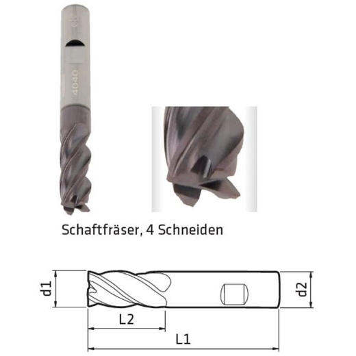Elmag Schaftfräser DM 9mm, 4-Schneiden -1 Elmag Schaftfräser DM 9mm, 4-Schneiden -1