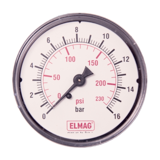 Elmag Druckmanometer Metallgehäuse 0-16 bar -1