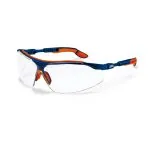 Uvex I-VO Schutzbrille – durchsichtige Sichtscheiben, blau-orange -1