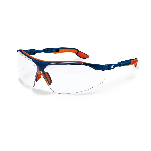 Uvex I-VO Schutzbrille – durchsichtige Sichtscheiben, blau-orange -1