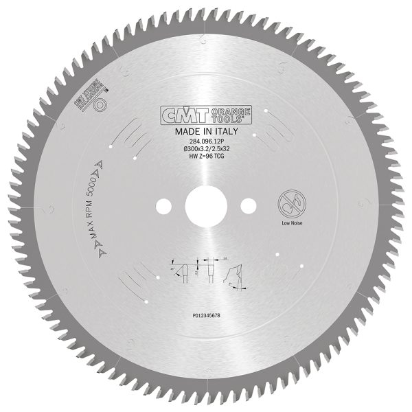 CMT Kreissägeblatt für Nichteisenmetalle und Kunststoffe - D300x3,2 d32 Z96 HW -1