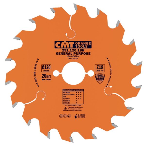 CMT Orange Kreissägeblätter für Querschnitte - D130x2,4 d20 Z20 HW -1