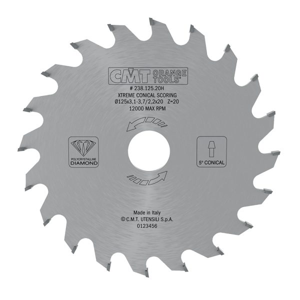 CMT XTreme konische Ritzkreissägeblätter aus Diamant - D120x3,1-3,7 d20 Z20 -1