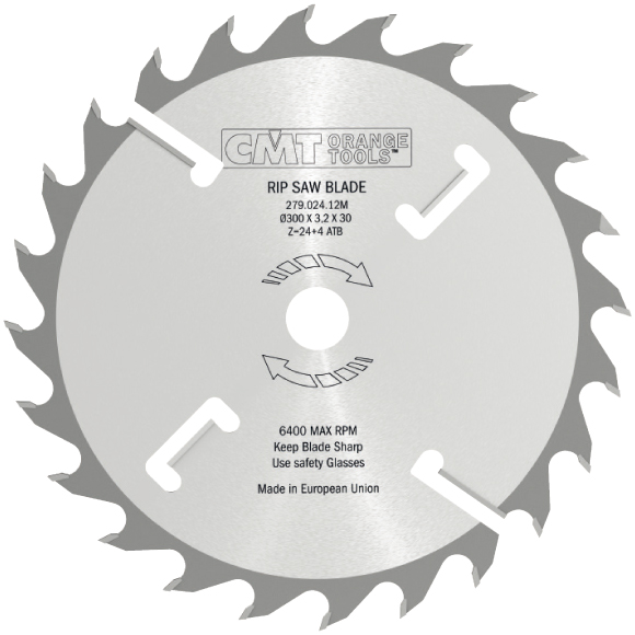 CMT Industrial Vielblatt-Kreissägeblatt mit Räumscheiden - D250x3,2 d80 Z20+4 MEC HW -1