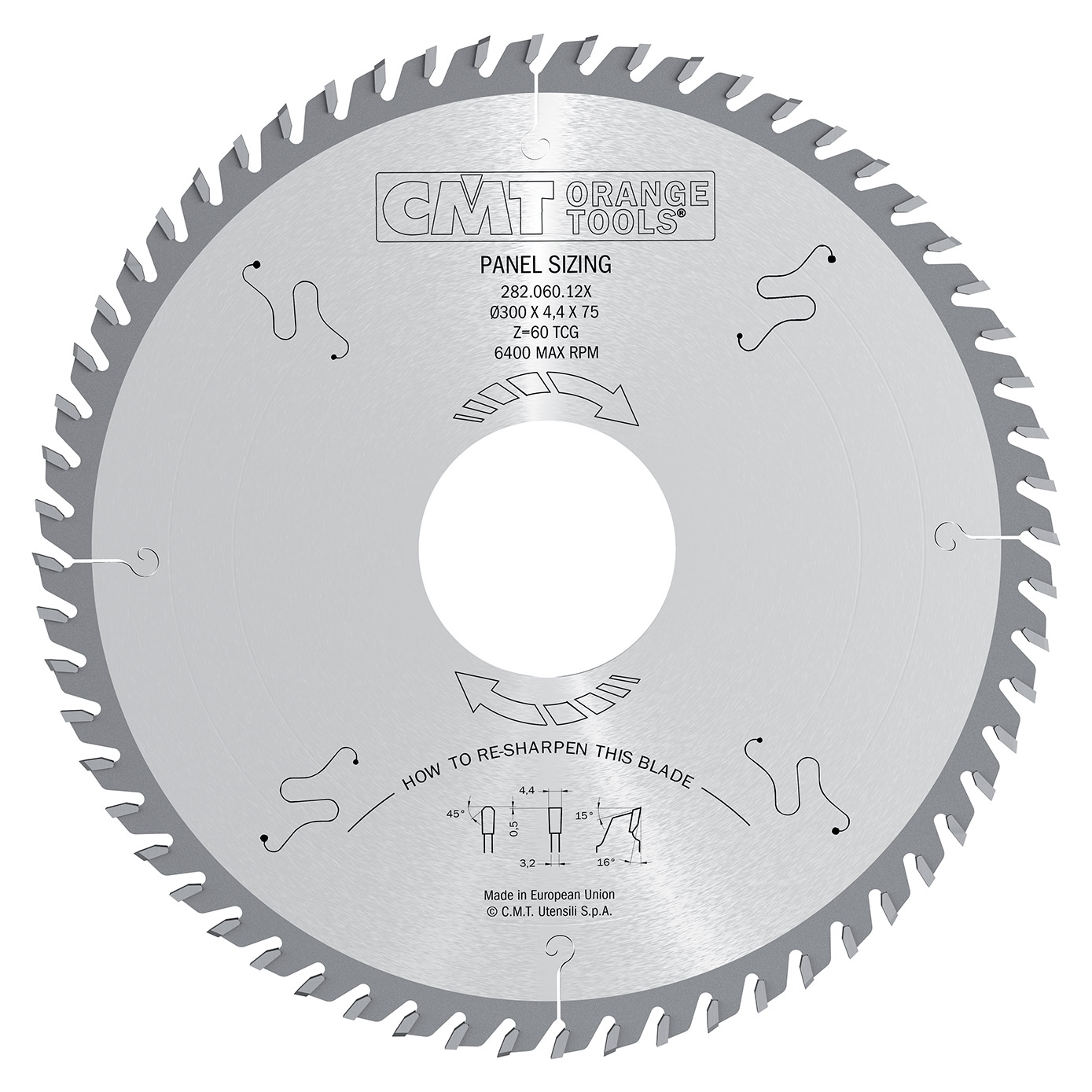 CMT Industrielle Kreissägeblätter für Druckbalkensägen - D400x4,4 d75 Z72 16° HW-1 CMT Industrielle Kreissägeblätter für Druckbalkensägen - D400x4,4 d75 Z72 16° HW -1