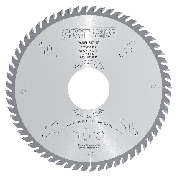 CMT Industrielle Kreissägeblätter für Druckbalkensägen - D350x4,4 d30 Z54 16° HW -1