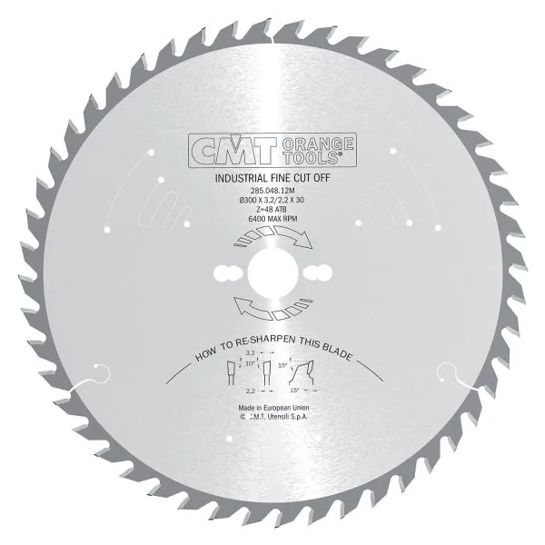 CMT Industrielle Kreissägeblätter für Querschnitte - D254x2,4 d30 Z48 HW -5°Neg -1