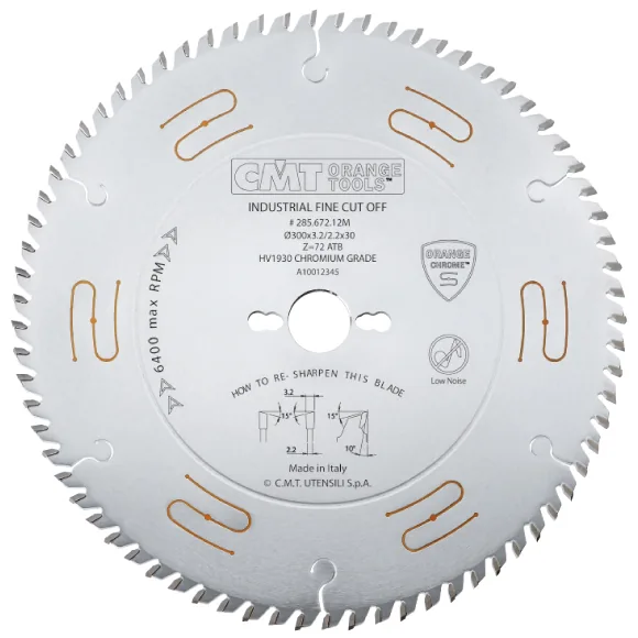 CMT CHROME Industrielle geräuschgedämpfte Kreissägeblätter - D250x3,2 d30 Z40 HW Low Noise, Rip-Crosscuts -1