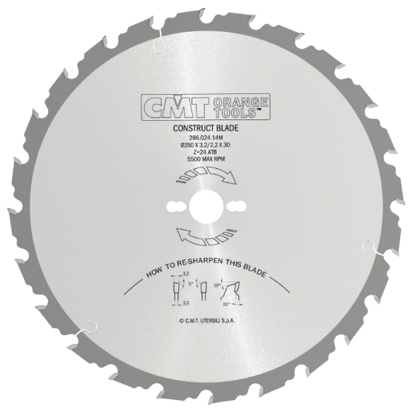 CMT Orange Sägeblatt für Baustoffe - D300x2,8 d30 Z20 HW -1