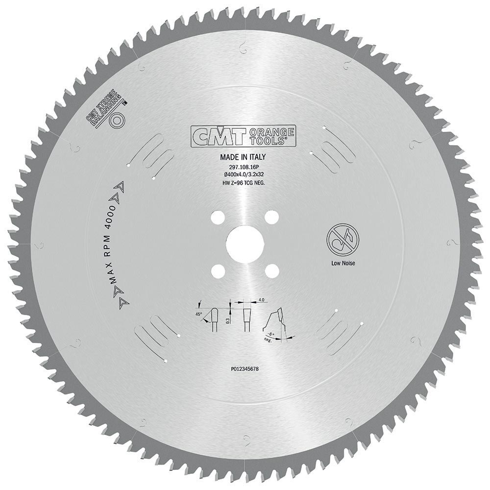 CMT Sägeblätter für Nicht-Eisenmetalle, Kunststoffe - D400x3,8 d32 Z108 HW Low Noise-1 CMT Sägeblätter für Nicht-Eisenmetalle, Kunststoffe - D400x3,8 d32 Z108 HW Low Noise -1
