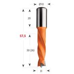 CMT 308 Dübelbohrer S10 L57,5 HW - D10x30 S=10x20 L57,5 RH -2