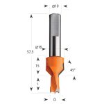 CMT 376 Dübelbohrer mit Senker S10 L57,5 HW - D8x12 S=10 L57,5 RH -2