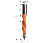 CMT 381 Dübelbohrer für Durchgangslöcher S10 L115 HW - D10x70 S=10x20 L115 RH -2