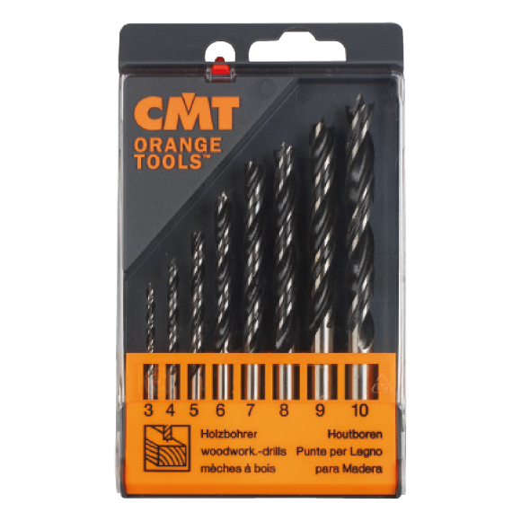 CMT 8-teilige Spiralbohrersets - D3-4-5-6-7-8-9-10, HSS-1 CMT 8-teilige Spiralbohrersets - D3-4-5-6-7-8-9-10, HSS -1