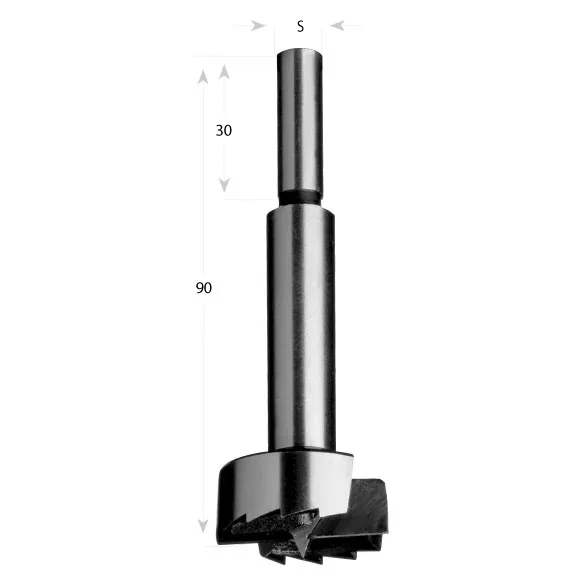 CMT C537 Forstnerbohrer mit Zylinderschaft - D40 L90 S=10x30 SP R -2
