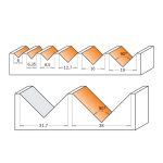 CMT C915 90°-V-Nutfräser - D31,7x16 90° S=8 HW -3