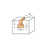 CMT C950 Schlüssellochfräser HW - D9,5x11 d4,8 S=12 Z1 -3