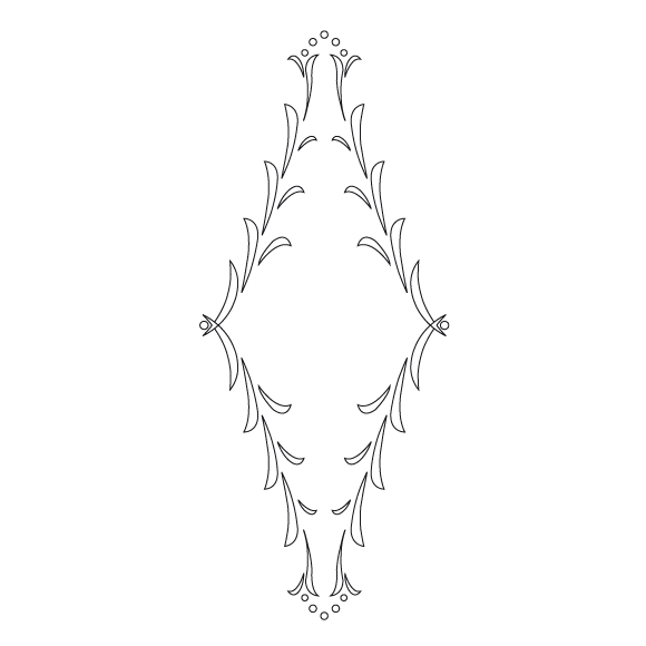 CMT Schnitzschablone für Ornamente an Küchentüren Florentinisch 415x170 mm -1