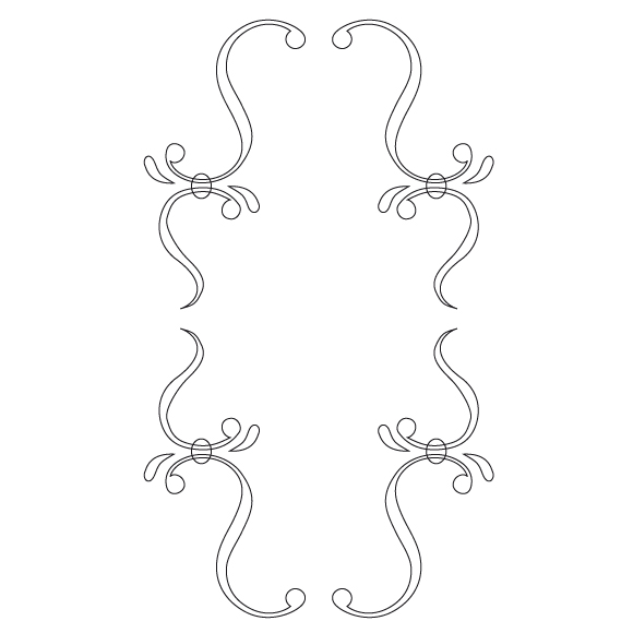 CMT Schnitzschablone für Ornamente an Küchentüren Kaskaden 365x210 mm -1