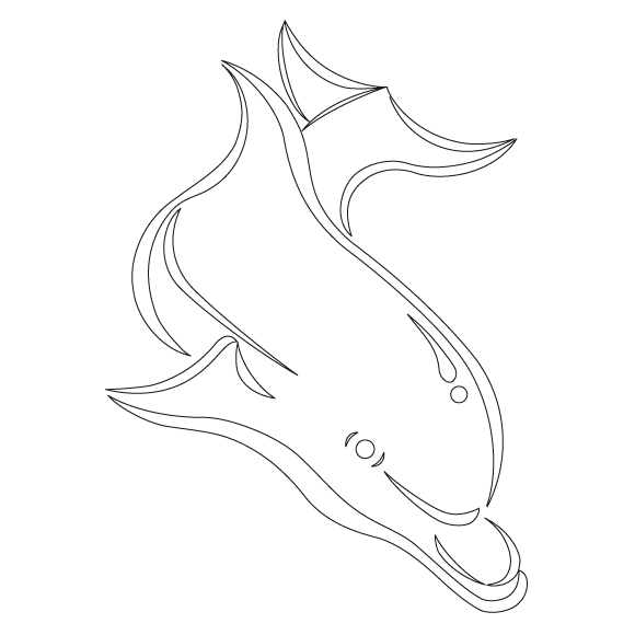 CMT Schnitzschablone Delphin 200x290 mm -1