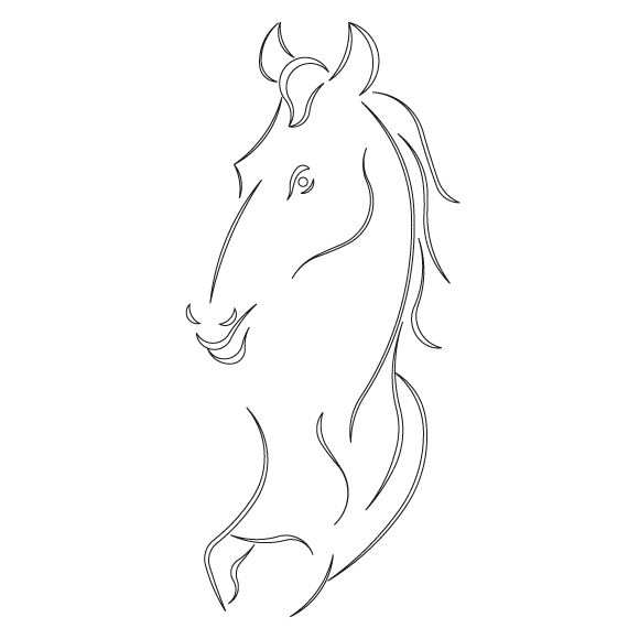 CMT Schnitzschablone Pferd 445X203 mm -1