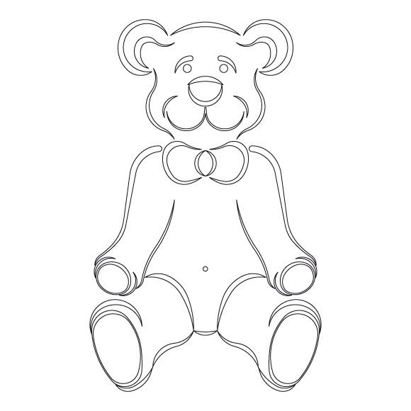 CMT Schnitzschablone Teddybär 394x203 mm -1