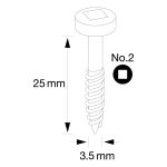 Pocket Hole Schrauben - 3,5x25mm, Feingewinde, zylindrischer Kopf, 500 Stk -6