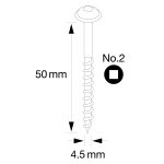 Pocket Hole Schrauben - 4,5x50mm, Grobgewinde, Tellerkopf, 150 Stk -6
